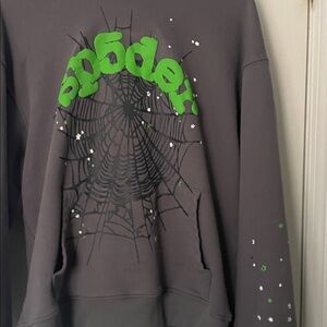 Stylish Gray Cardigan with Green Graphic